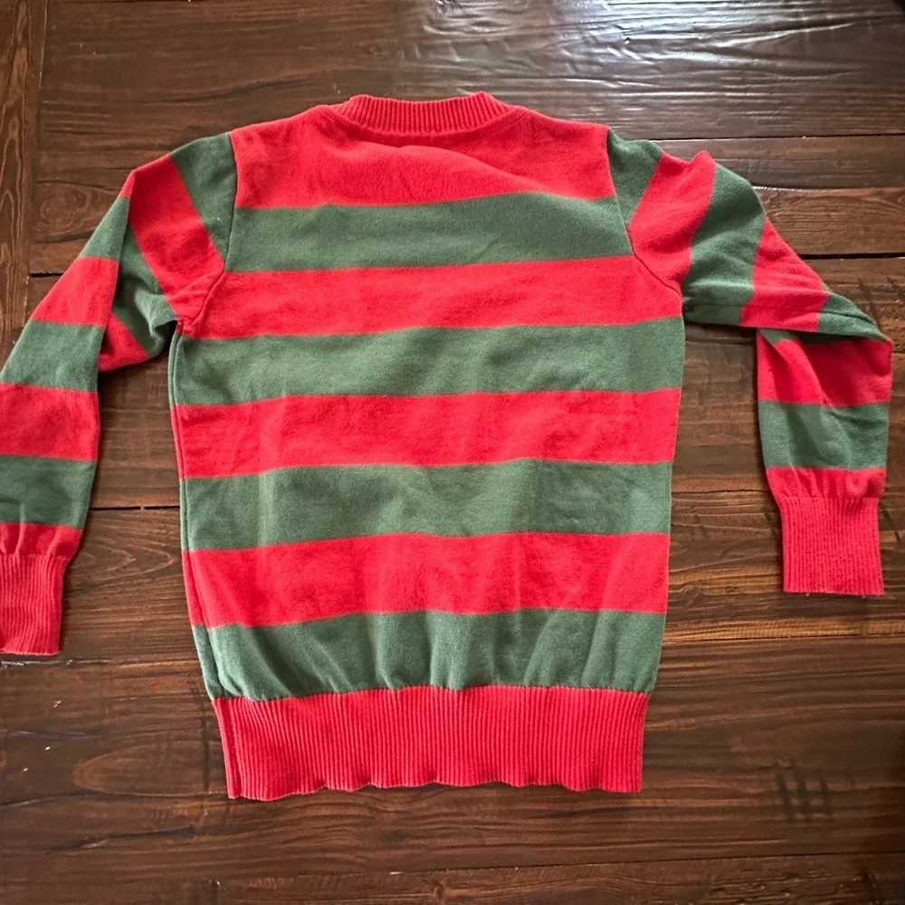 Freddy Krueger Nightmare on Elm Street Striped Costume Sweater Red Green Mens M